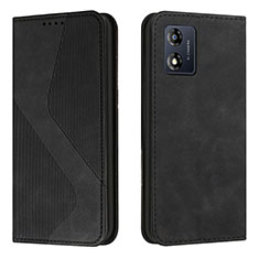 Leather Case Stands Flip Cover Holder H03X for Motorola Moto E13 Black