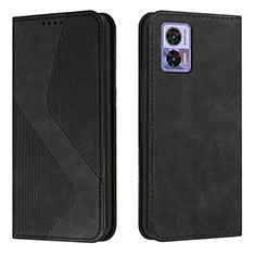 Leather Case Stands Flip Cover Holder H03X for Motorola Moto Edge 30 Lite 5G Black