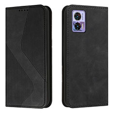 Leather Case Stands Flip Cover Holder H03X for Motorola Moto Edge 30 Neo 5G Black