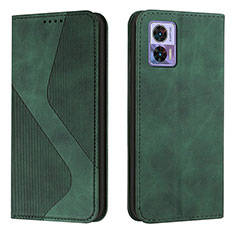 Leather Case Stands Flip Cover Holder H03X for Motorola Moto Edge 30 Neo 5G Green