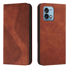 Leather Case Stands Flip Cover Holder H03X for Motorola Moto G Stylus (2023) 4G Brown