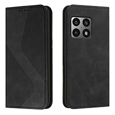 Leather Case Stands Flip Cover Holder H03X for OnePlus 10 Pro 5G Black