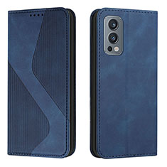 Leather Case Stands Flip Cover Holder H03X for OnePlus Nord 2 5G Blue