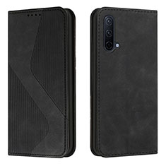 Leather Case Stands Flip Cover Holder H03X for OnePlus Nord CE 5G Black