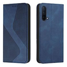 Leather Case Stands Flip Cover Holder H03X for OnePlus Nord CE 5G Blue