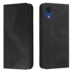 Leather Case Stands Flip Cover Holder H03X for Samsung Galaxy A03 Core Black