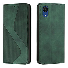 Leather Case Stands Flip Cover Holder H03X for Samsung Galaxy A03 Core Green