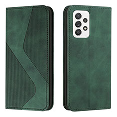 Leather Case Stands Flip Cover Holder H03X for Samsung Galaxy A33 5G Green