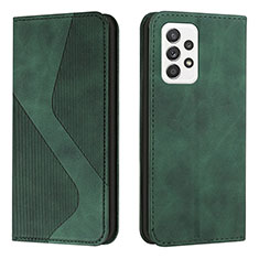 Leather Case Stands Flip Cover Holder H03X for Samsung Galaxy A53 5G Green