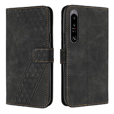 Leather Case Stands Flip Cover Holder H03X for Sony Xperia 1 IV SO-51C Black