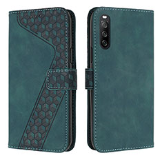 Leather Case Stands Flip Cover Holder H03X for Sony Xperia 10 IV SOG07 Green