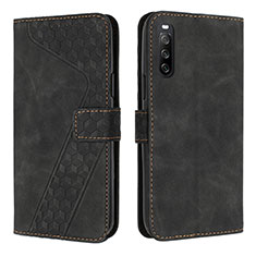 Leather Case Stands Flip Cover Holder H03X for Sony Xperia 10 V Black