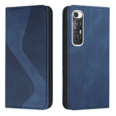 Leather Case Stands Flip Cover Holder H03X for Xiaomi Mi 10S 5G Blue