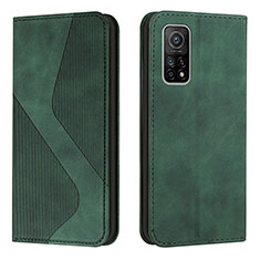 Leather Case Stands Flip Cover Holder H03X for Xiaomi Mi 10T Pro 5G Green
