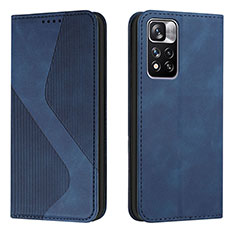 Leather Case Stands Flip Cover Holder H03X for Xiaomi Mi 11i 5G (2022) Blue