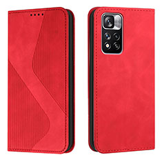 Leather Case Stands Flip Cover Holder H03X for Xiaomi Mi 11i 5G (2022) Red