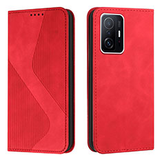 Leather Case Stands Flip Cover Holder H03X for Xiaomi Mi 11T 5G Red