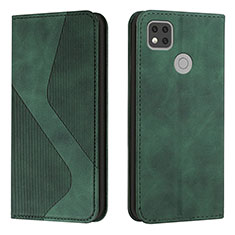 Leather Case Stands Flip Cover Holder H03X for Xiaomi POCO C3 Green