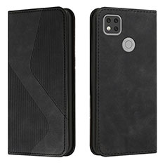 Leather Case Stands Flip Cover Holder H03X for Xiaomi POCO C31 Black