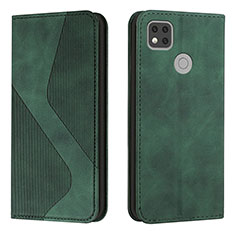 Leather Case Stands Flip Cover Holder H03X for Xiaomi POCO C31 Green
