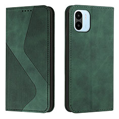 Leather Case Stands Flip Cover Holder H03X for Xiaomi Poco C51 Green