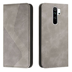 Leather Case Stands Flip Cover Holder H03X for Xiaomi Poco M2 Gray