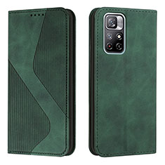 Leather Case Stands Flip Cover Holder H03X for Xiaomi Poco M4 Pro 5G Green