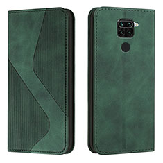 Leather Case Stands Flip Cover Holder H03X for Xiaomi Redmi 10X 4G Green