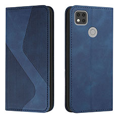 Leather Case Stands Flip Cover Holder H03X for Xiaomi Redmi 9C Blue