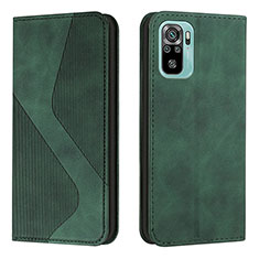 Leather Case Stands Flip Cover Holder H03X for Xiaomi Redmi Note 11 SE India 4G Green