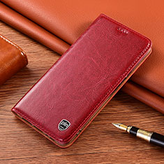 Leather Case Stands Flip Cover Holder H04P for Motorola Moto Edge 40 Pro 5G Red