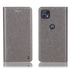 Leather Case Stands Flip Cover Holder H04P for Motorola Moto G50 5G Gray