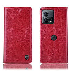 Leather Case Stands Flip Cover Holder H04P for Motorola Moto S30 Pro 5G Red