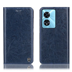 Leather Case Stands Flip Cover Holder H04P for Oppo A1x 5G Blue