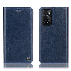 Leather Case Stands Flip Cover Holder H04P for Oppo A36 Blue