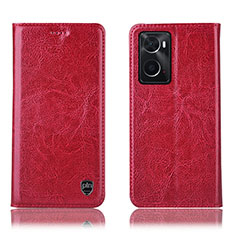 Leather Case Stands Flip Cover Holder H04P for Oppo A36 Red