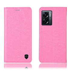 Leather Case Stands Flip Cover Holder H04P for Realme Q5i 5G Pink