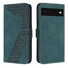 Leather Case Stands Flip Cover Holder H04X for Google Pixel 6 5G Green