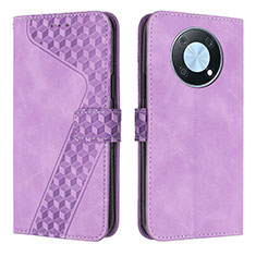 Leather Case Stands Flip Cover Holder H04X for Huawei Enjoy 50 Pro Purple