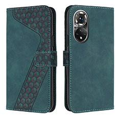 Leather Case Stands Flip Cover Holder H04X for Huawei Honor 50 Pro 5G Green