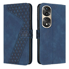 Leather Case Stands Flip Cover Holder H04X for Huawei Honor 70 Pro 5G Blue