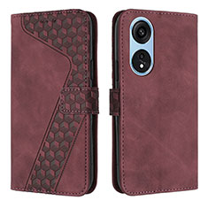 Leather Case Stands Flip Cover Holder H04X for Huawei Honor X5 Plus Purple