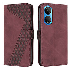 Leather Case Stands Flip Cover Holder H04X for Huawei Honor X7 Red