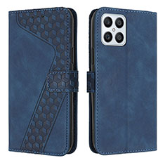 Leather Case Stands Flip Cover Holder H04X for Huawei Honor X8 4G Blue