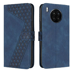 Leather Case Stands Flip Cover Holder H04X for Huawei Nova 8i Blue
