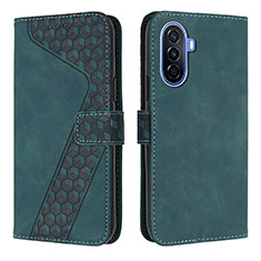 Leather Case Stands Flip Cover Holder H04X for Huawei Nova Y70 Green