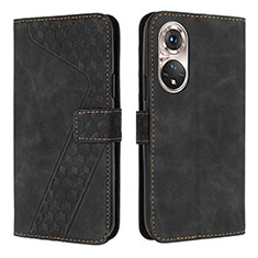 Leather Case Stands Flip Cover Holder H04X for Huawei P50 Black