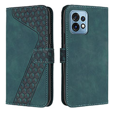 Leather Case Stands Flip Cover Holder H04X for Motorola Moto X40 5G Green