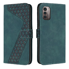 Leather Case Stands Flip Cover Holder H04X for Nokia G11 Green