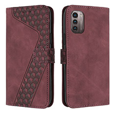 Leather Case Stands Flip Cover Holder H04X for Nokia G11 Red